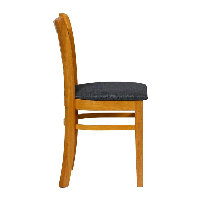 Turin Dining Table with 4 Manhattan Chairs in Soft Oak with Shetland Sea Everyday