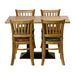 Turin Dining Table with 4 Manhattan Chairs in Weathered Oak with Bison Espresso Everyday