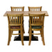 Turin Dining Table with 4 Manhattan Dining Chairs Weathered Oak with Bison Cedar Everyday