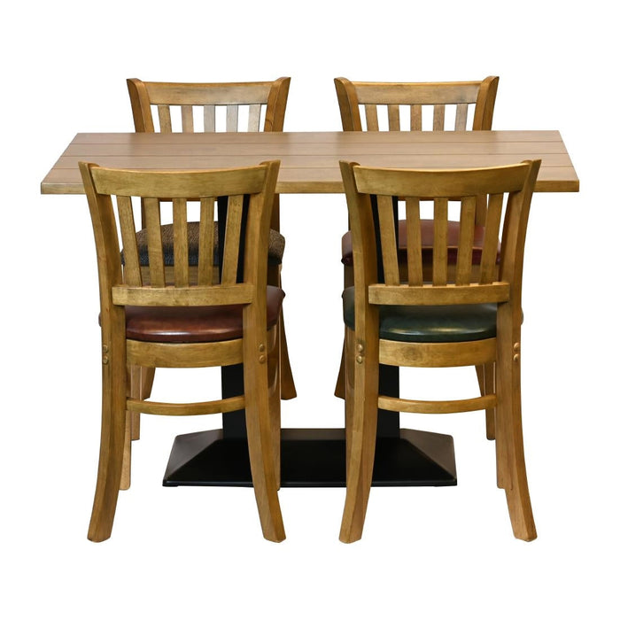 Turin Dining Table with 4 Manhattan Chairs Weathered Oak with Shetland Scarlett Everyday