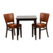 Table: 740(H)x 700(W)x700(D)mm. 2x Chairs: 820(H)x400(W)x470(D)mm