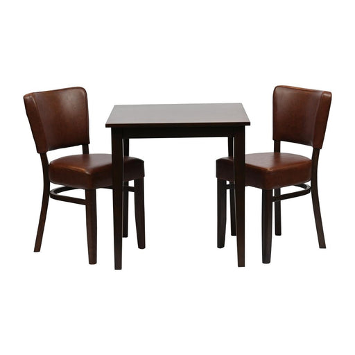 Table: 740(H)x 700(W)x700(D)mm. 2x Chairs: 820(H)x400(W)x470(D)mm