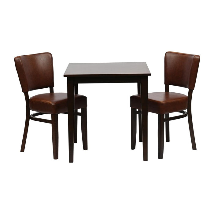 Table: 740(H)x 700(W)x700(D)mm. 2x Chairs: 820(H)x400(W)x470(D)mm