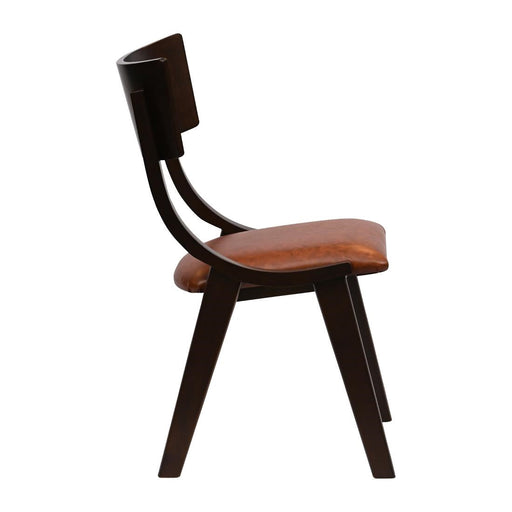 Chelsea Dining Chairs in Dark Walnut with Bison Tan Seats (6 Pack) Everyday