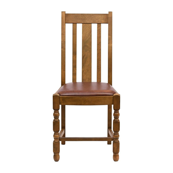 Thame Dining Chair in Weathered Oak with Bison Espresso Seat (6 Pack) Everyday