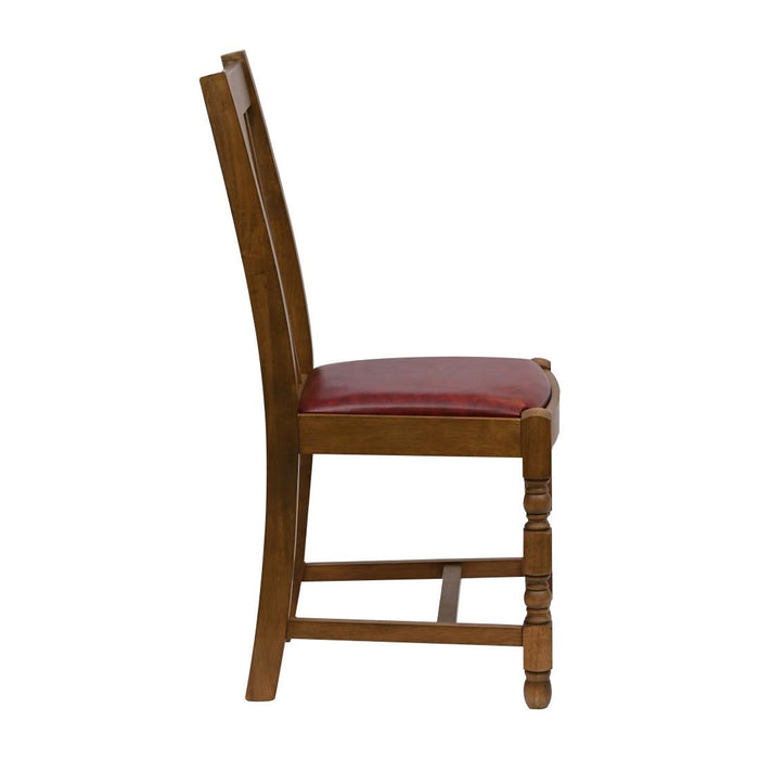 Thame Dining Chair in Weathered Oak with Bison Bordeaux Seat (6 Pack) Everyday