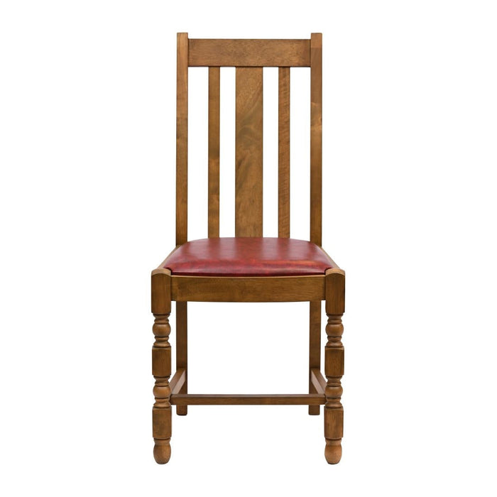 Thame Dining Chair in Weathered Oak with Bison Bordeaux Seat (6 Pack) Everyday