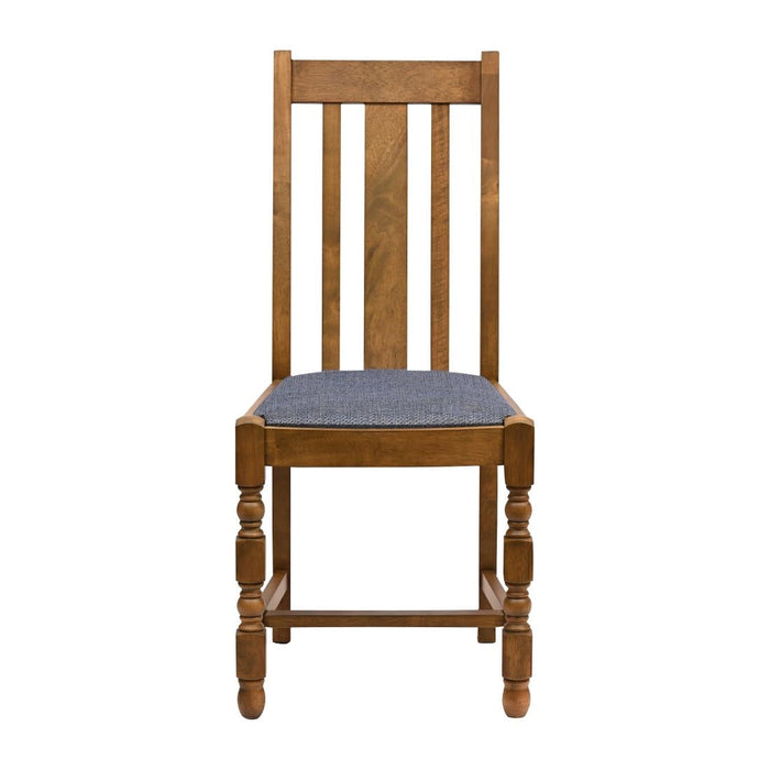 Thame Dining Chair in Weathered Oak with Shetland Sea Seat (6 Pack) Everyday