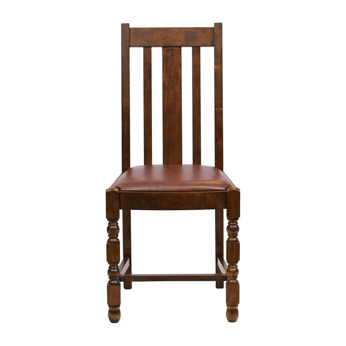 Thame Dining Chair in Vintage Wood with Bison Espresso Seat (6 Pack) Everyday