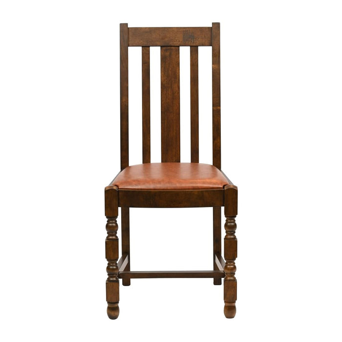 Thame Dining Chair in Vintage Wood with Bison Tan Seat (6 Pack) Everyday
