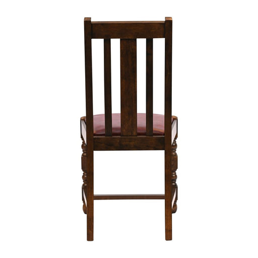 Thame Dining Chair in Vintage Wood with Bison Bordeaux Seat (6 Pack) Everyday
