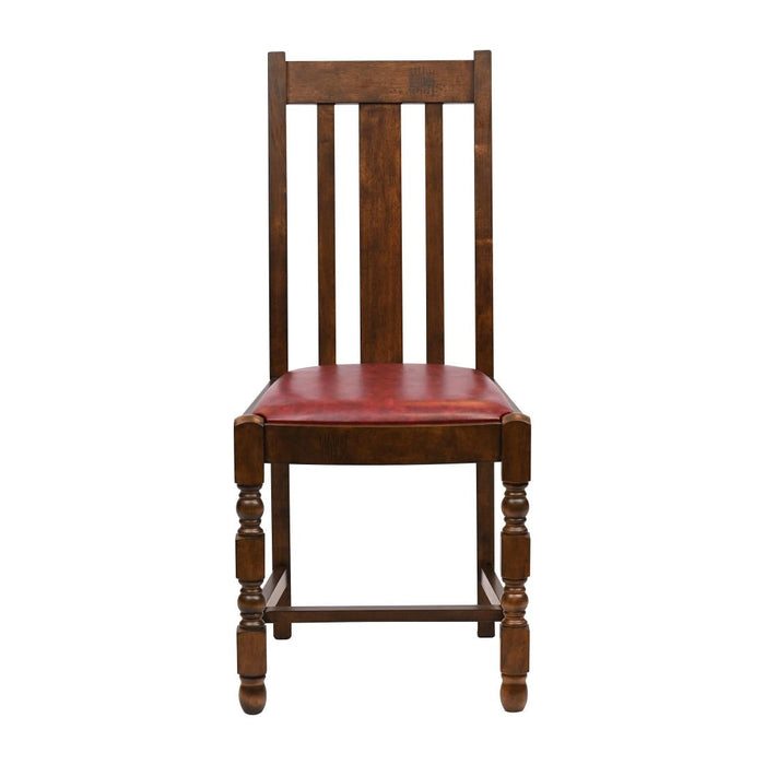 Thame Dining Chair in Vintage Wood with Bison Bordeaux Seat (6 Pack) Everyday
