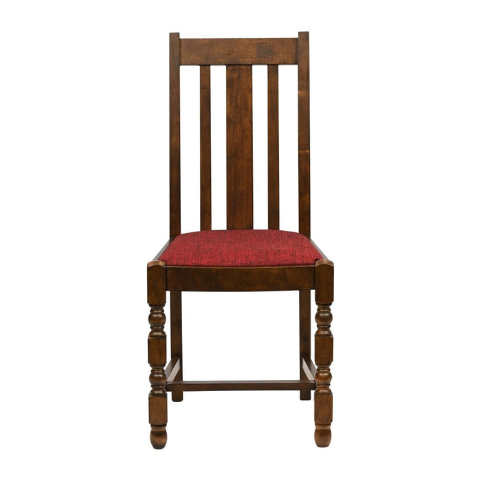 Thame Dining Chair in Vintage Wood with Shetland Scarlett Seat (6 Pack) Everyday