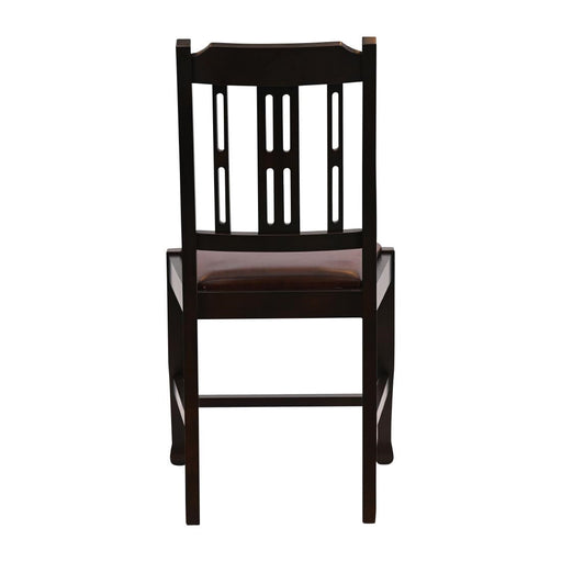 Lattice Back Dining Chair in Dark Walnut with Bison Espresso Seat (6 Pack) Everyday