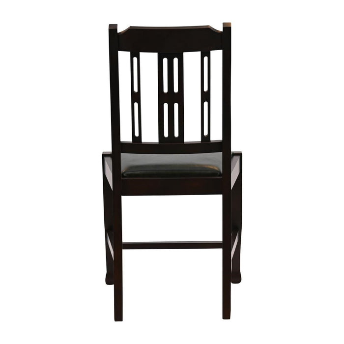 Lattice Back Dining Chair in Dark Walnut with Bison Cedar Seat (6 Pack) Everyday
