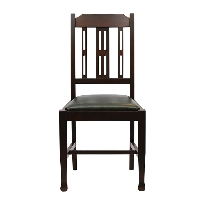 Lattice Back Dining Chair in Dark Walnut with Bison Cedar Seat (6 Pack) Everyday