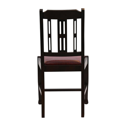 Lattice Back Dining Chair in Dark Walnut with Bison Bordeaux Seat (6 Pack) Everyday