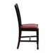 Lattice Back Dining Chair in Dark Walnut with Bison Bordeaux Seat (6 Pack) Everyday
