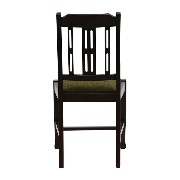 Lattice Back Dining Chair in Dark Walnut with Shetland Forest Seat (6 Pack) Everyday