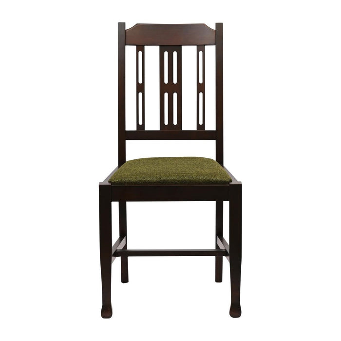 Lattice Back Dining Chair in Dark Walnut with Shetland Forest Seat (6 Pack) Everyday