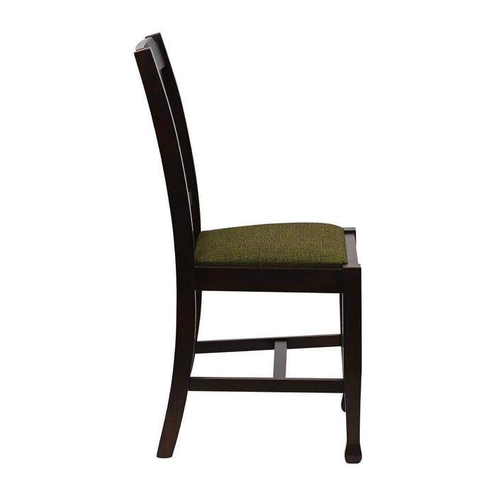 Lattice Back Dining Chair in Dark Walnut with Shetland Forest Seat (6 Pack) Everyday