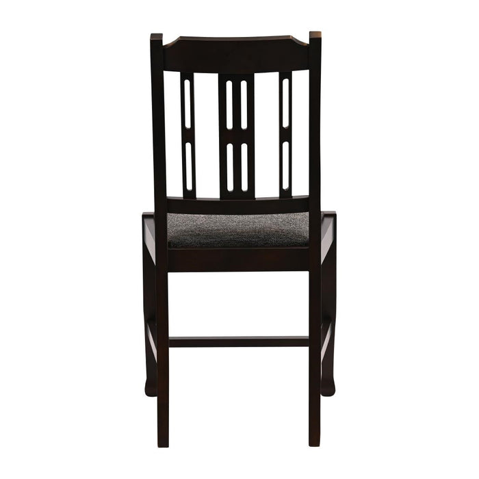 Lattice Back Dining Chair in Dark Walnut with Shetland Smoke Seat (6 Pack) Everyday