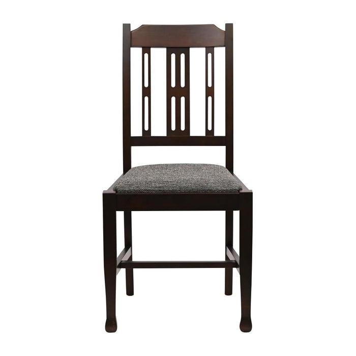 Lattice Back Dining Chair in Dark Walnut with Shetland Smoke Seat (6 Pack) Everyday