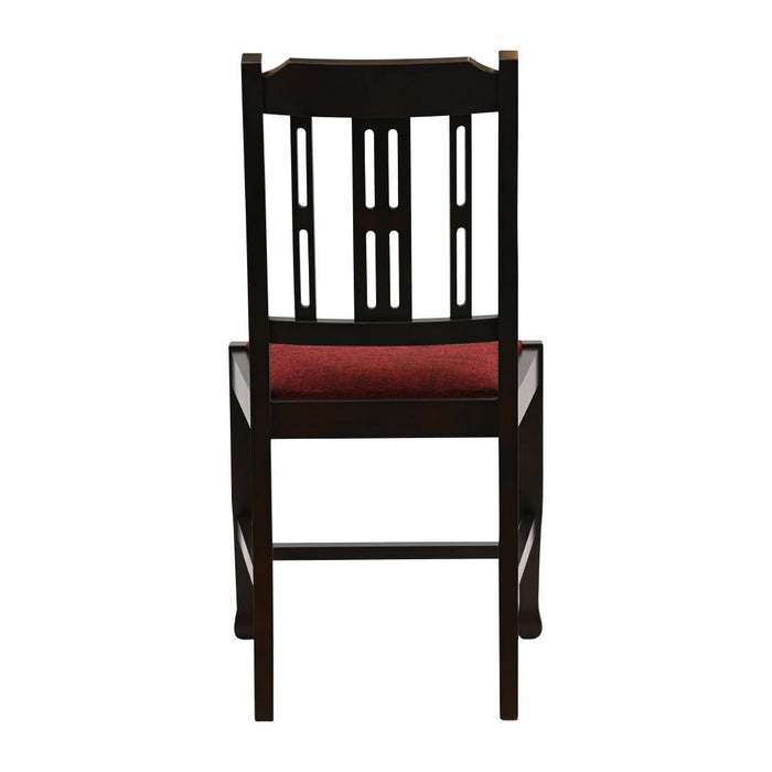 Lattice Back Dining Chair in Dark Walnut with Shetland Scarlett Seat (6 Pack) Everyday