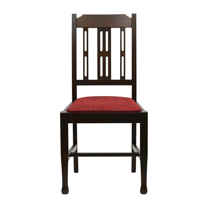 Lattice Back Dining Chair in Dark Walnut with Shetland Scarlett Seat (6 Pack) Everyday