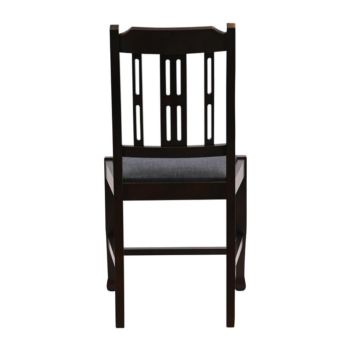 Lattice Back Dining Chair in Dark Walnut with Shetland Sea Seat (6 Pack) Everyday