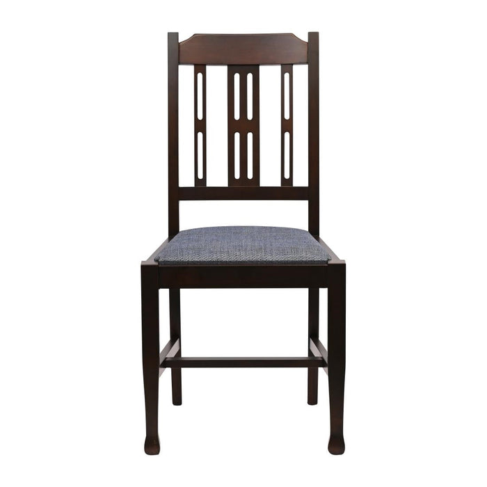 Lattice Back Dining Chair in Dark Walnut with Shetland Sea Seat (6 Pack) Everyday