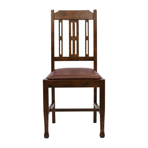 Lattice Back Dining Chair in Vintage Wood with Bison Espresso Seat (6 Pack) Everyday