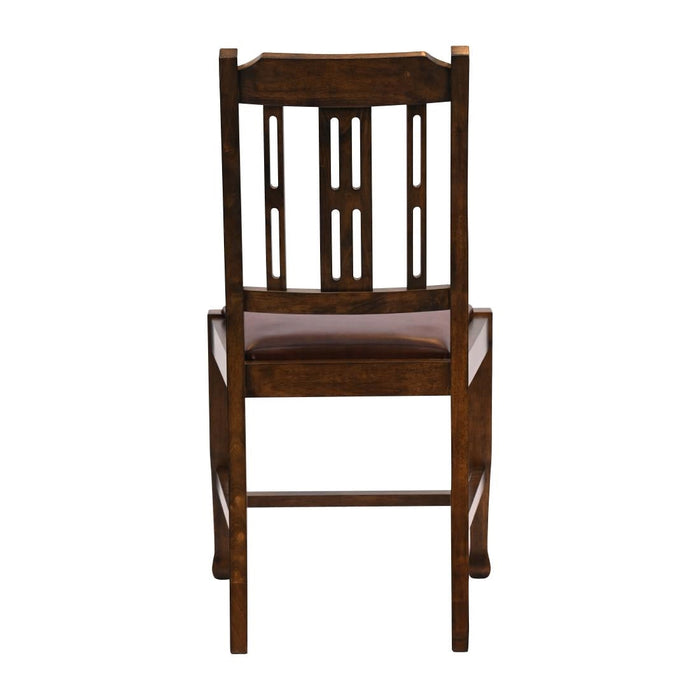 Lattice Back Dining Chair in Vintage Wood with Bison Espresso Seat (6 Pack) Everyday
