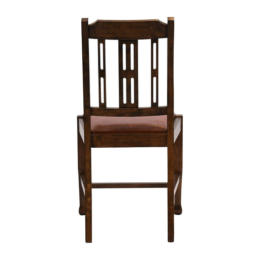 Lattice Back Dining Chair in Vintage Wood with Bison Tan Seat (6 Pack) Everyday