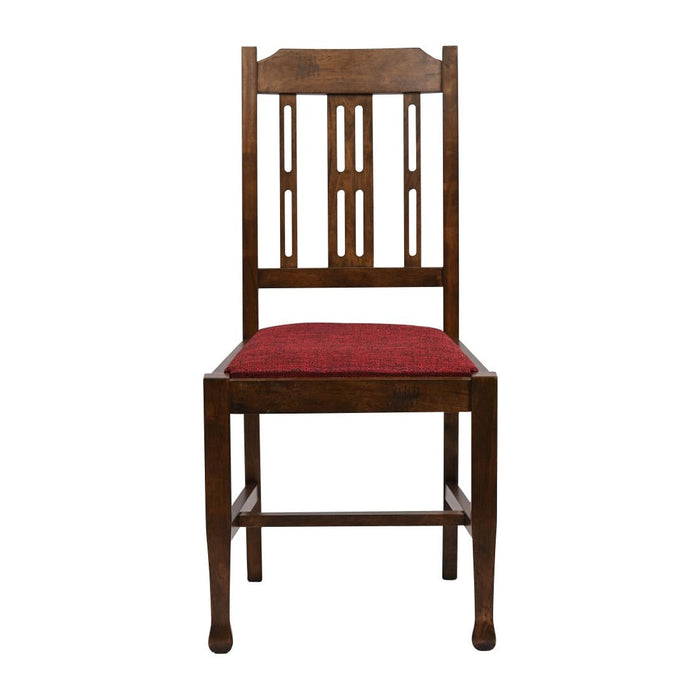 Lattice Back Dining Chair in Vintage Wood with Shetland Scarlett Seat (6 Pack) Everyday