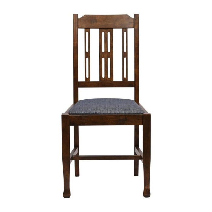 Lattice Back Dining Chair in Vintage Wood with Shetland Sea Seat (6 Pack) Everyday