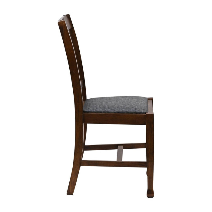 Lattice Back Dining Chair in Vintage Wood with Shetland Sea Seat (6 Pack) Everyday