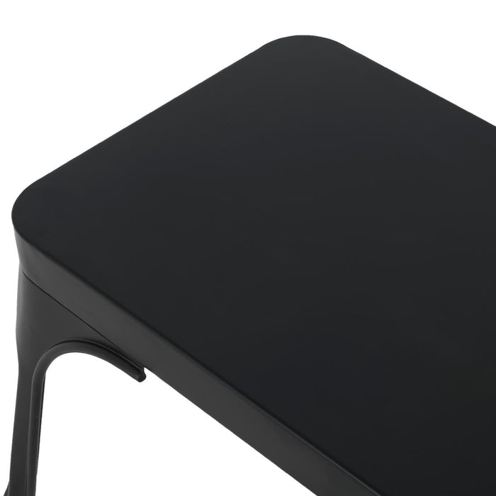 Bolero Bistro Metal Benches Black 1000mm (2 Pack) Bolero