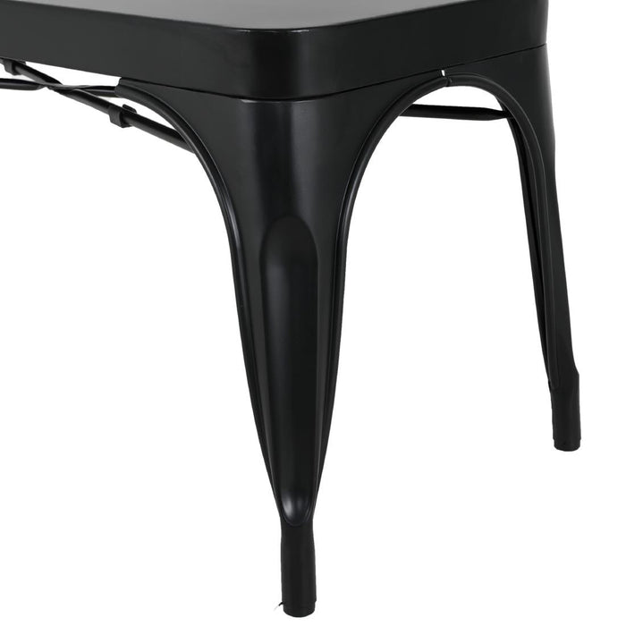 Bolero Bistro Metal Benches Black 1000mm (2 Pack) Bolero