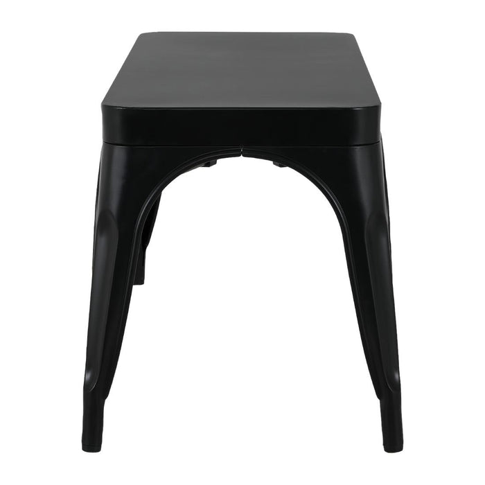 Bolero Bistro Metal Benches Black 1000mm (2 Pack) Bolero