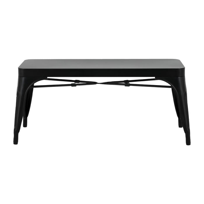 Bolero Bistro Metal Benches Black 1000mm (2 Pack) Bolero