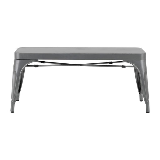 Bolero Bistro Metal Benches Gunmetal 1000mm (2 Pack) Bolero