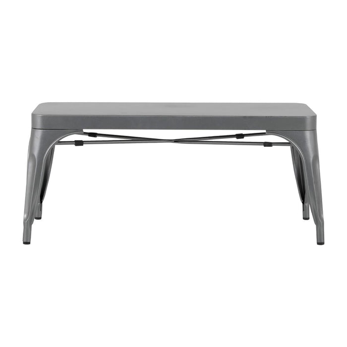 Bolero Bistro Metal Benches Gunmetal 1000mm (2 Pack) Bolero