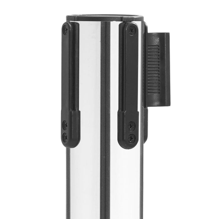 Bolero Polished Stainless Steel Black Strap Barriers 3m (2 Pack) Bolero