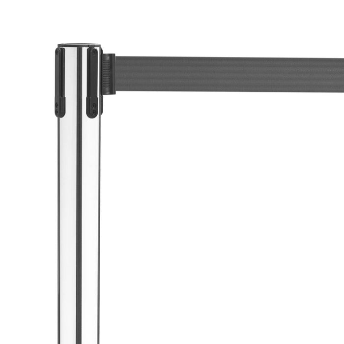 Bolero Polished Stainless Steel Black Strap Barriers 3m (2 Pack) Bolero