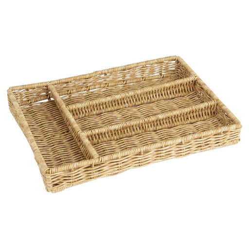 Olympia Polywicker Cutlery Organiser Light Brown 340x250mm Olympia
