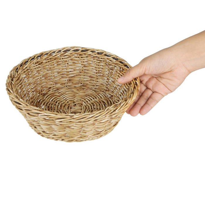 Olympia Polywicker Round Basket Light Brown 220mm Olympia