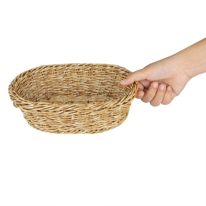 Olympia Polywicker Oval Basket Light Brown 240x170mm Olympia