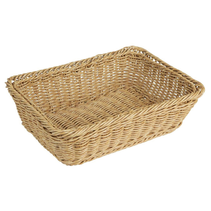 Olympia Polywicker Rectangular Basket Light Brown 300x230mm Olympia