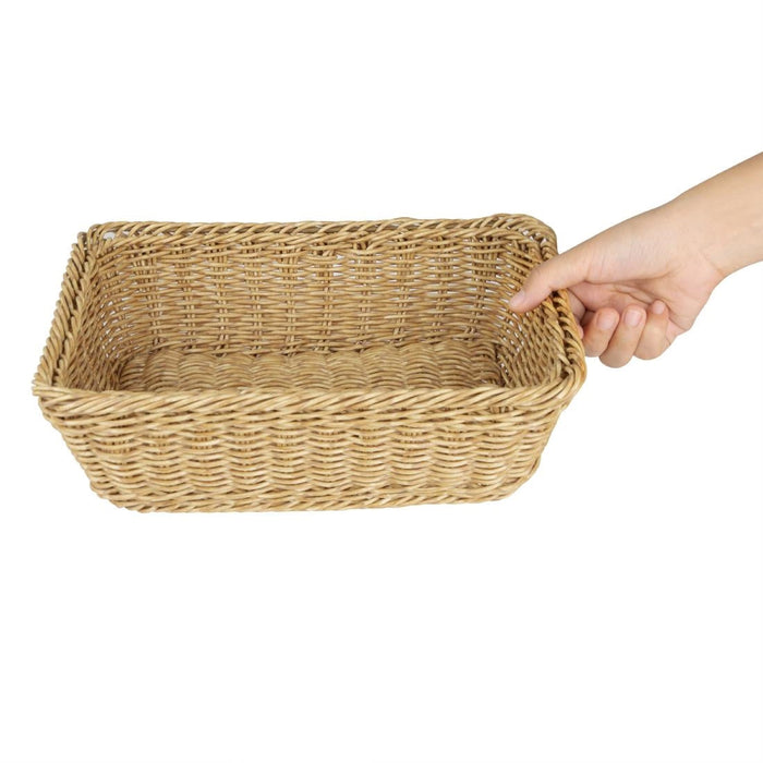 Olympia Polywicker Rectangular Basket Light Brown 300x230mm Olympia